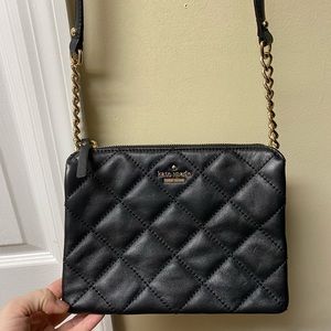 Kate Spade Emerson Place Harbor Black Quilted Leather Crossbody/Shoulder Bag